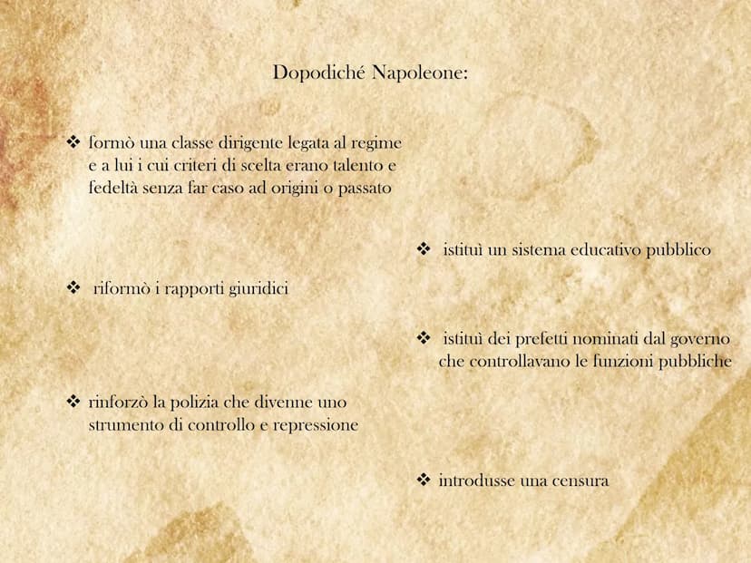 L' EPOCA
NAPOLEONICA
1799-1815 Per ristabilire la situazione francese il direttorio intraprese una linea
moderna che comprendeva l'abolizion