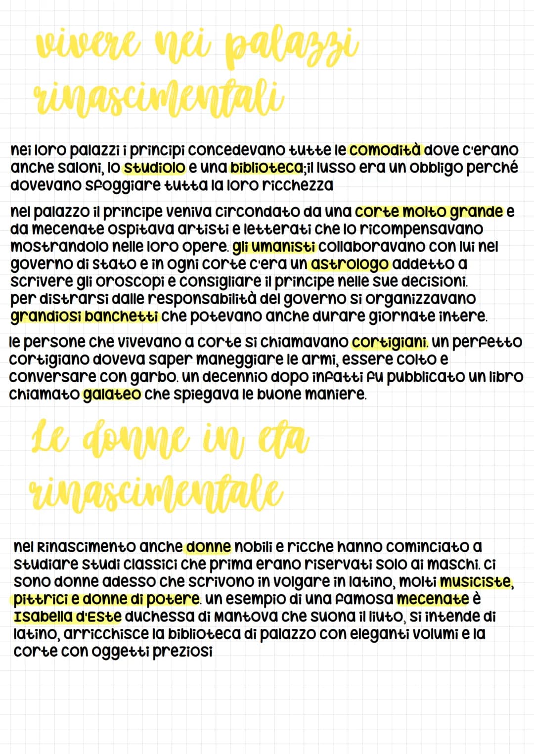 vivere nei palazzi
rinascimentali
nei loro palazzi i principi concedevano tutte le comodità dove c'erano
anche saloni, lo studiolo e una bib