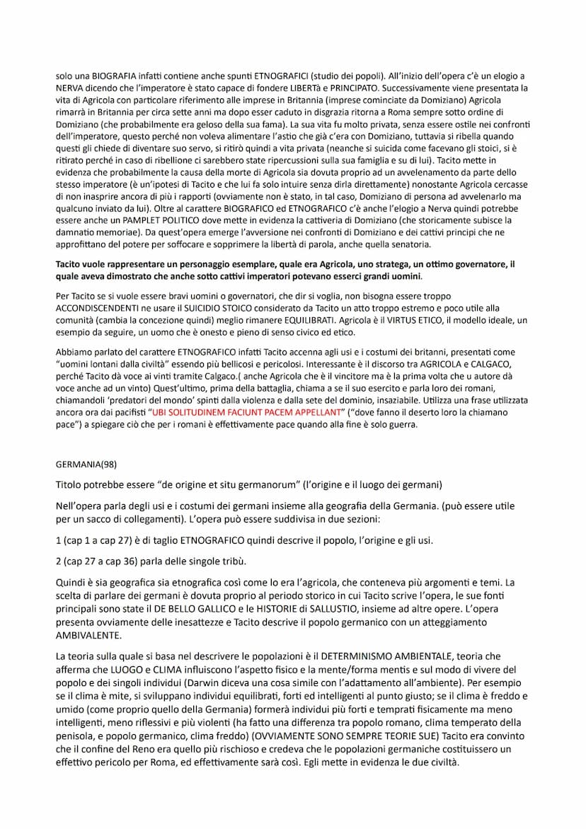 Tacito
Tacito affronta un nuovo genere letterario: STORIOGRAFIA. (infatti Tacito, a parte Livio, è lo storiografo più
importante della lette
