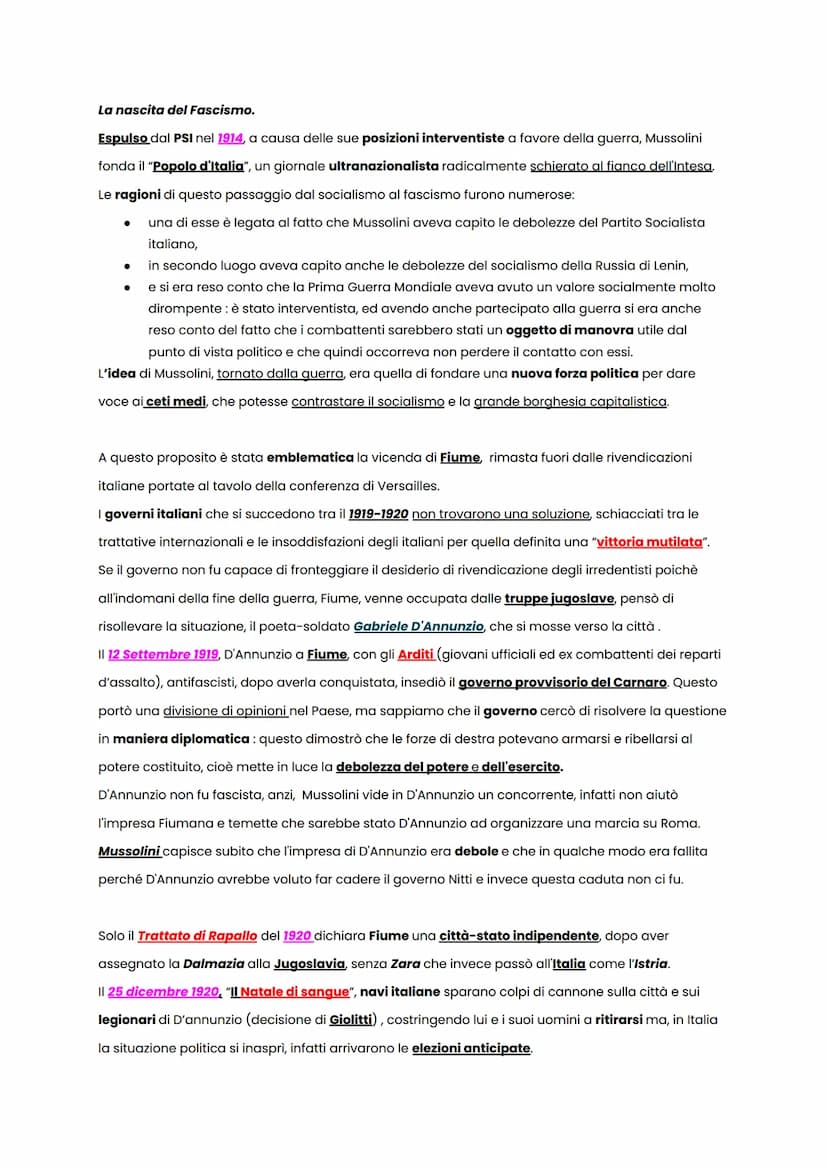 Le origini del Fascismo.
Possiamo definire il 1900 il "secolo dei totalitarismi":
sistema comunista,
● sistema nazional socialista con Hilte