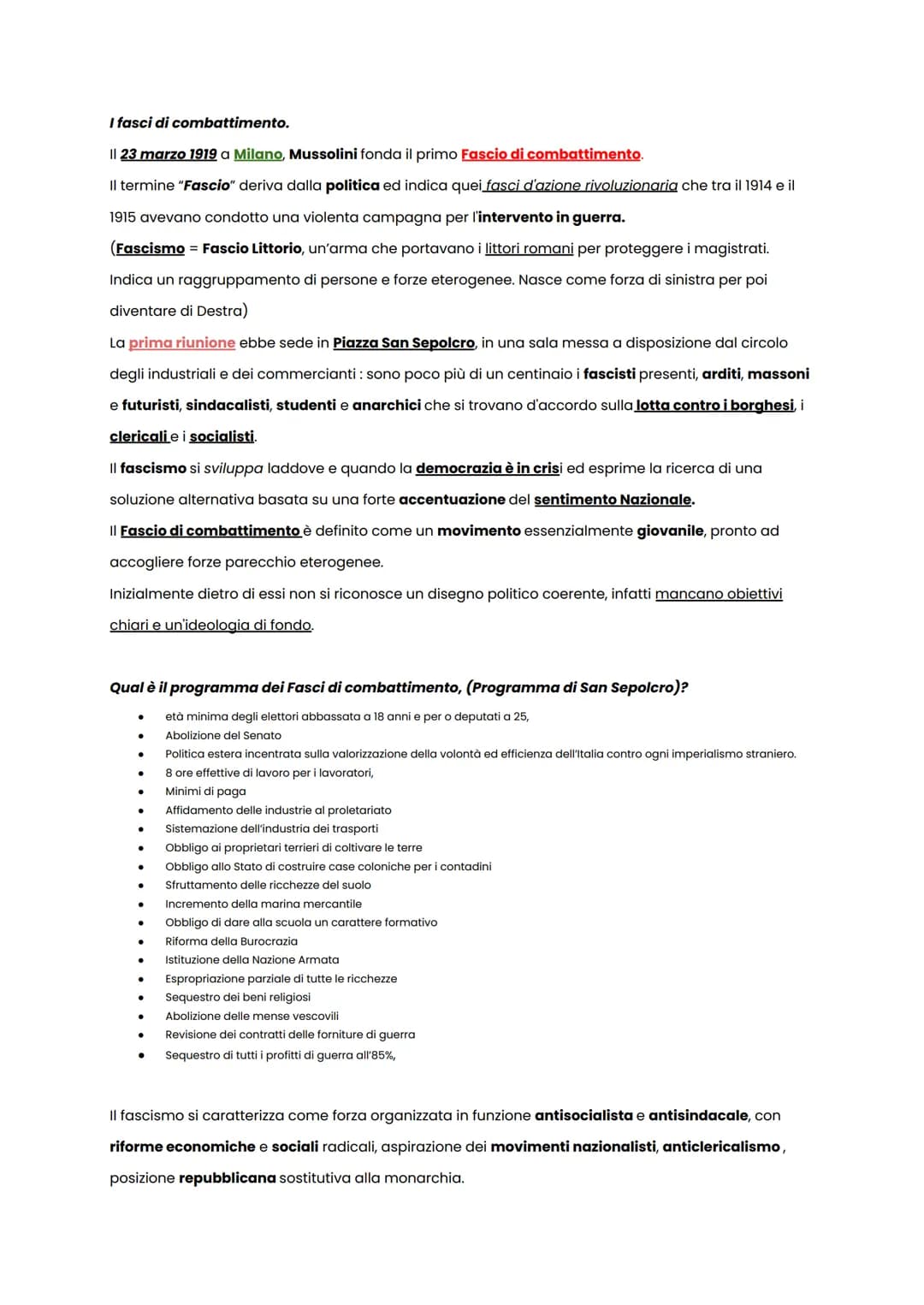 Le origini del Fascismo.
Possiamo definire il 1900 il "secolo dei totalitarismi":
sistema comunista,
● sistema nazional socialista con Hilte