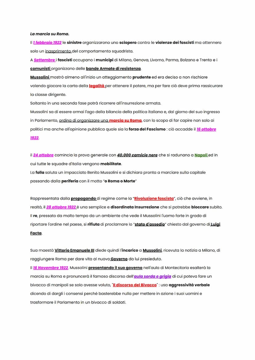 Le origini del Fascismo.
Possiamo definire il 1900 il "secolo dei totalitarismi":
sistema comunista,
● sistema nazional socialista con Hilte