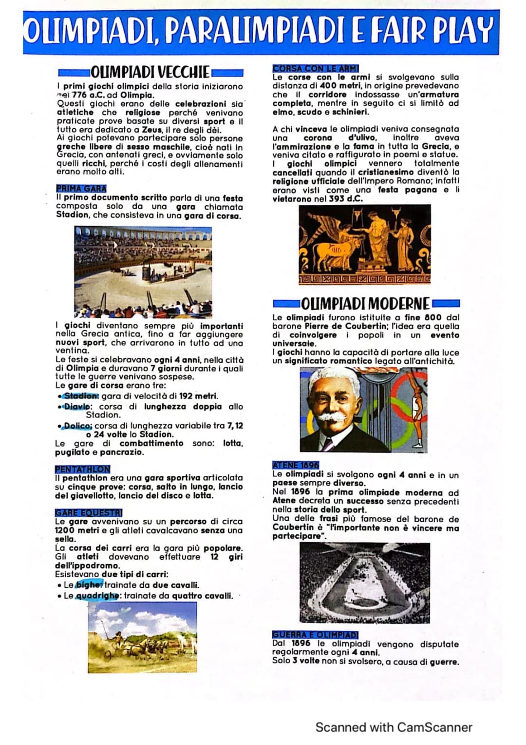 Olimpiadi Antiche e Moderne: Storia, Riassunto e Fair Play per Bambini
