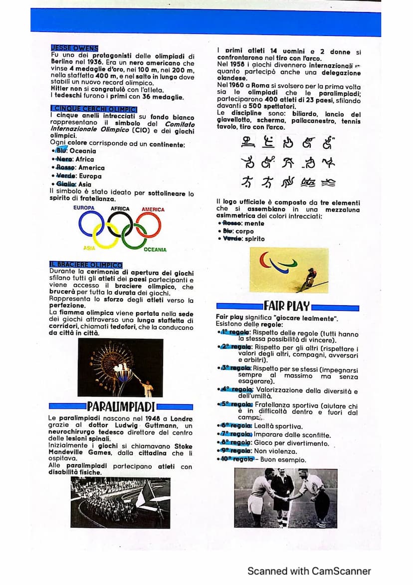 OLIMPIADI, PARALIMPIADI E FAIR PLAY
OLIMPIADI VECCHIED
I primi giochi olimpici della storia iniziarono
nel 776 a.C. ad Olimpia.
Questi gioch