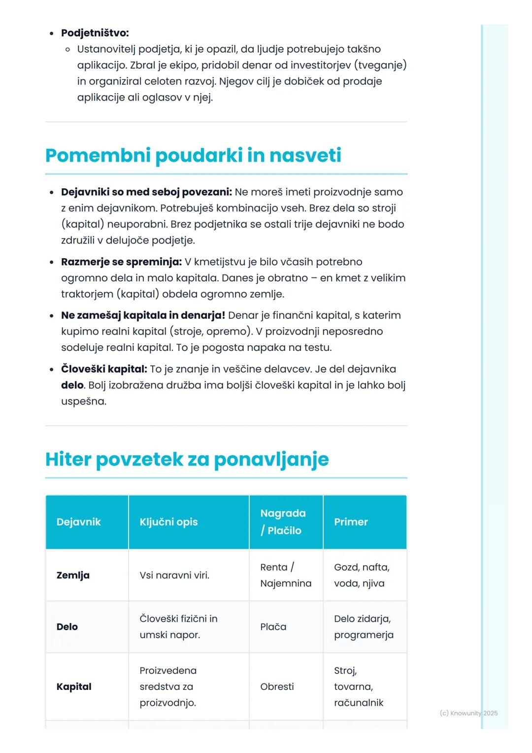 # Proizvodni dejavniki

## Uvod v proizvodne dejavnike

Proizvodni dejavniki so osnovni gradniki, ki jih podjetja potrebujejo, da
lahko kark