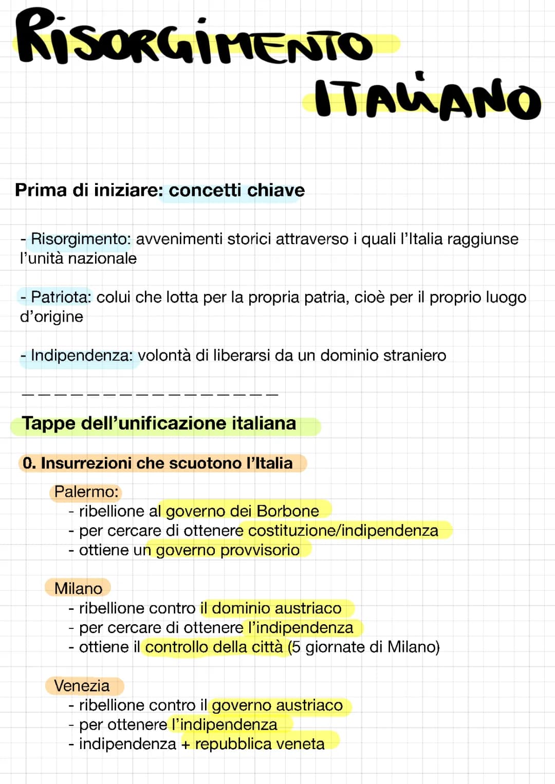Il risorgimento Italiano