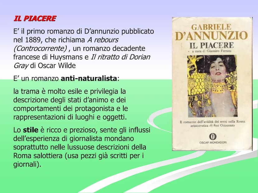 Gabriele
D'Annunzio
Gabriele d'Annunzio nasce a Pescara nel
1863, fu poeta, scrittore, combattente.
Personaggio imprevedibile, uomo di vizi 