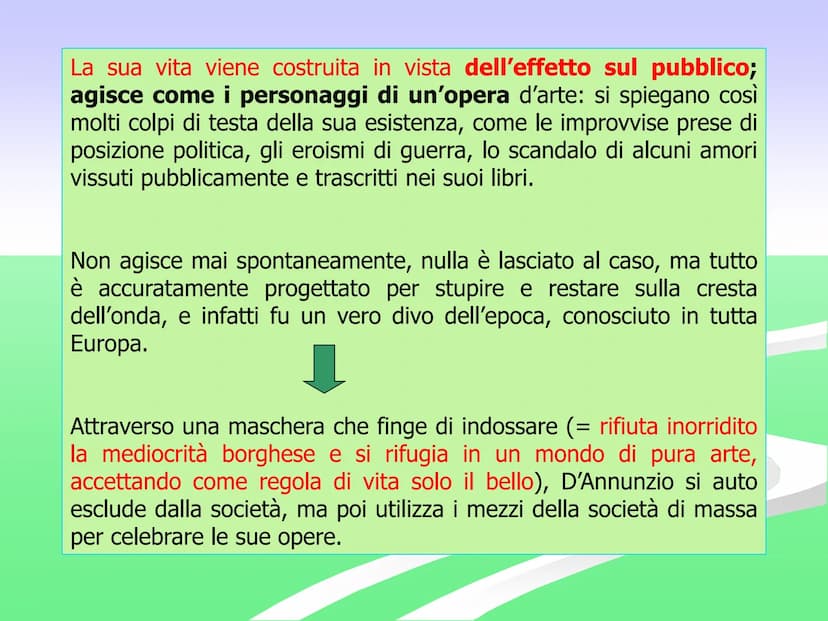Gabriele
D'Annunzio
Gabriele d'Annunzio nasce a Pescara nel
1863, fu poeta, scrittore, combattente.
Personaggio imprevedibile, uomo di vizi 