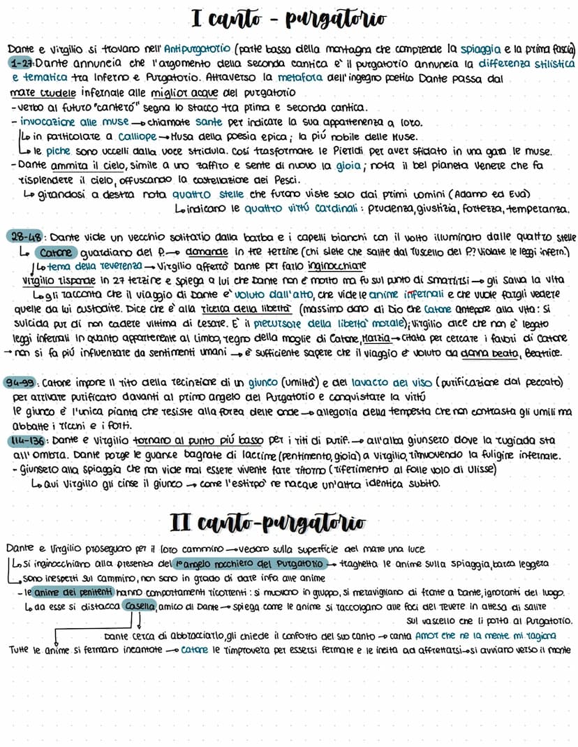 Purgatorio
composizione: secondo Petrocchi → 1308-1312 → anni in cui Dante e` in esilio
perde le speranze di entrare in Toscana quando viene