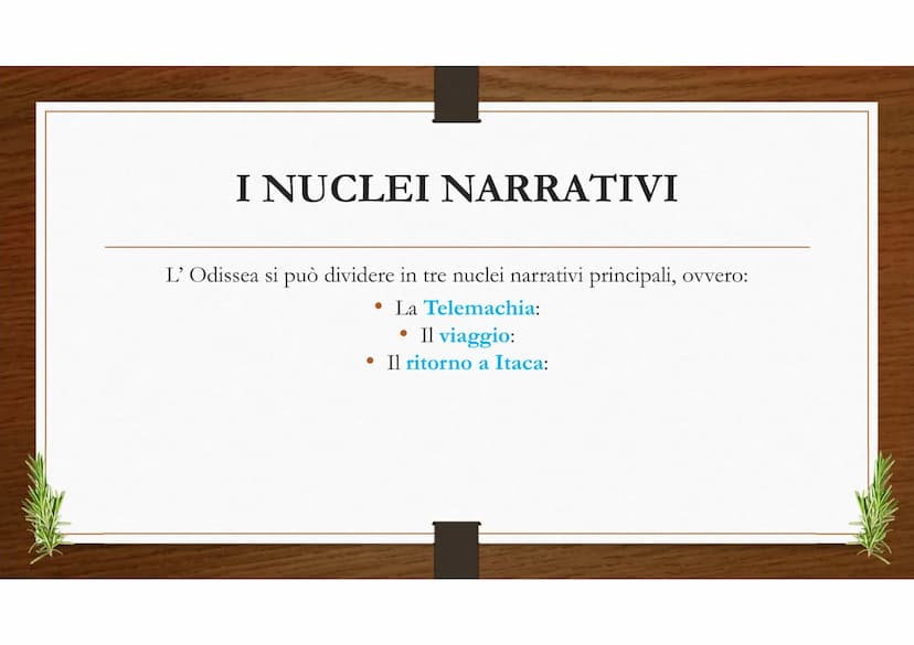 L'ODISSEA ●
CHE COS' E' L'ODISSEA?
L'Odissea è un Poema epico composto da 24 libri e scritto da Omero in versi esametri
Il protagonista è Od