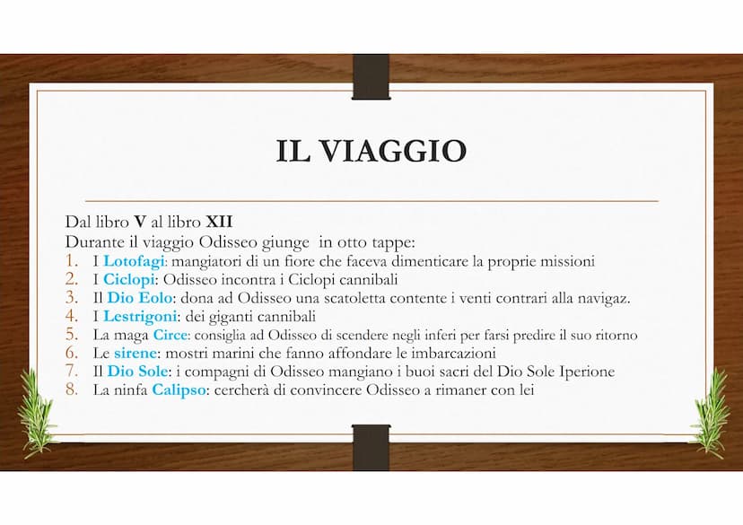L'ODISSEA ●
CHE COS' E' L'ODISSEA?
L'Odissea è un Poema epico composto da 24 libri e scritto da Omero in versi esametri
Il protagonista è Od
