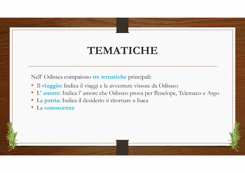 L'ODISSEA ●
CHE COS' E' L'ODISSEA?
L'Odissea è un Poema epico composto da 24 libri e scritto da Omero in versi esametri
Il protagonista è Od