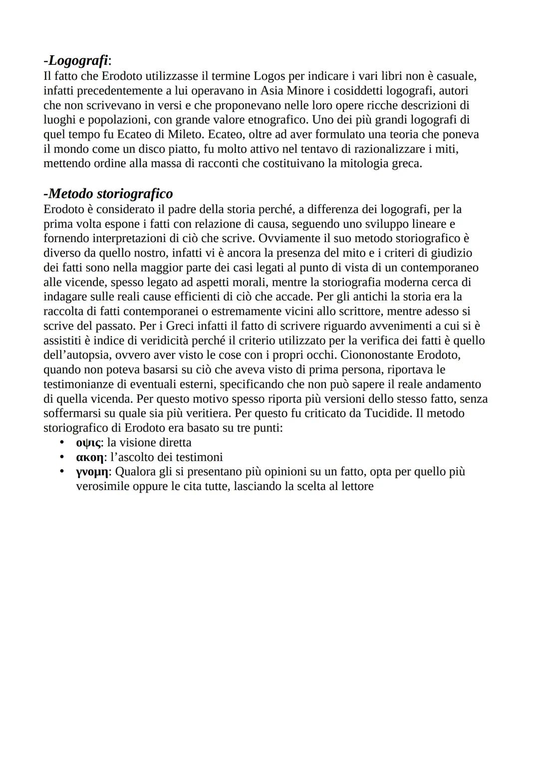 Erodoto
-Vita:
Erodoto è uno storico greco vissuto nel V secolo a.C. È considerato il padre della
storiografia perché, anche se ancora vi è 