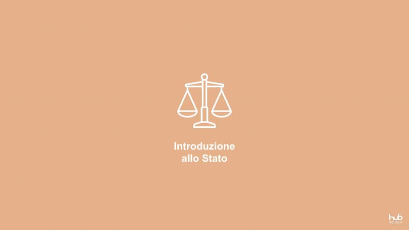 14
Lo Stato 오
Introduzione
allo Stato
hub
SCUOLA INTRODUZIONE ALLO STATO
CHE COS'È LO STATO
Lo Stato è un'organizzazione, un popolo che abit