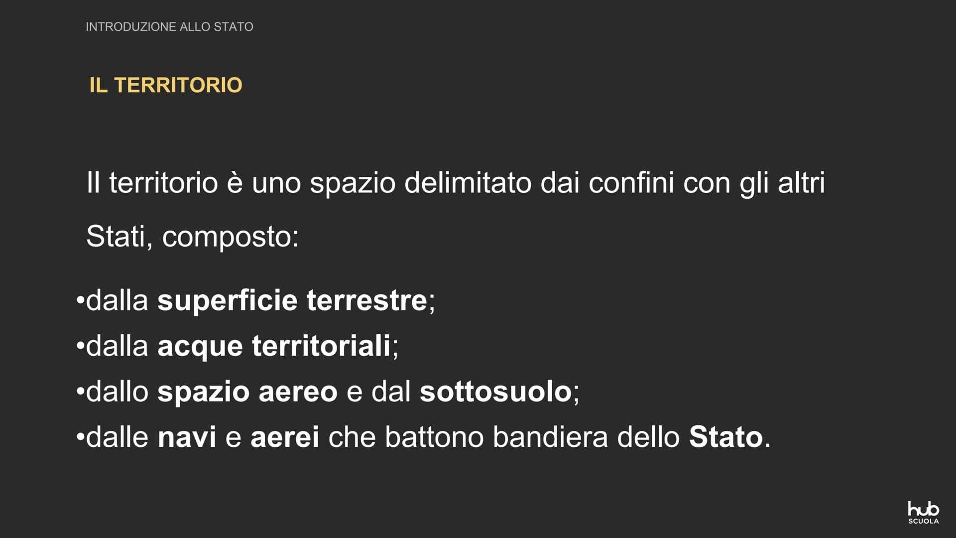 14
Lo Stato 오
Introduzione
allo Stato
hub
SCUOLA INTRODUZIONE ALLO STATO
CHE COS'È LO STATO
Lo Stato è un'organizzazione, un popolo che abit