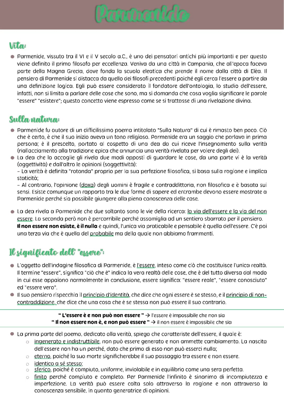 Parmenide: Riassunto PDF e Idee spiegate ai Bambini