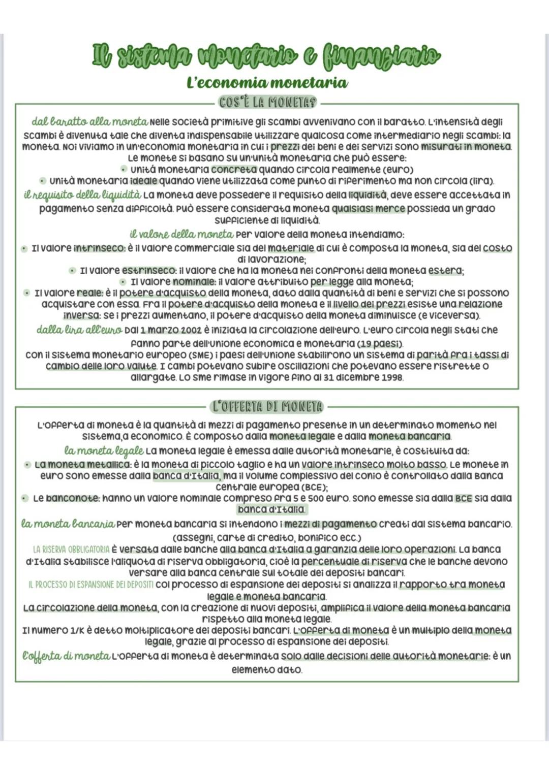 Il sisterta monetario e finanziario
L'economia monetaria
COS'È LA MONETA?
dal baratto alla moneta Nelle società primitive gli scambi avveniv