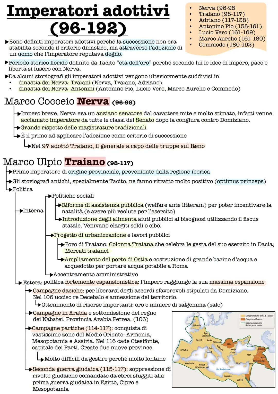 Imperatori adottivi
(96-192)
►Sono definiti imperatori adottivi perché la successione non era
stabilita secondo il criterio dinastico, ma at