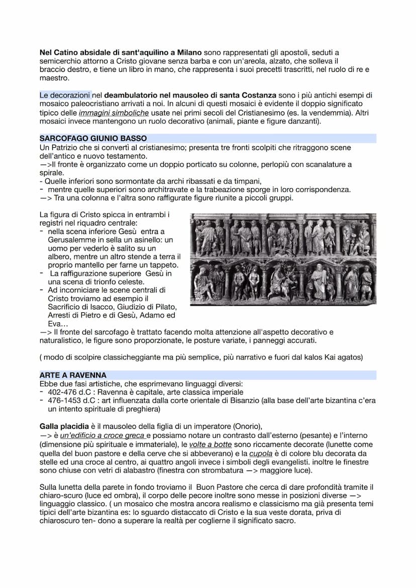 APPUNTI DI STORIA DELL'ARTE
L'arte paleocristiana
Medioevo: età di mezzo tra l'età classica e il rinascimento, si divide in 2 periodi:
- Alt
