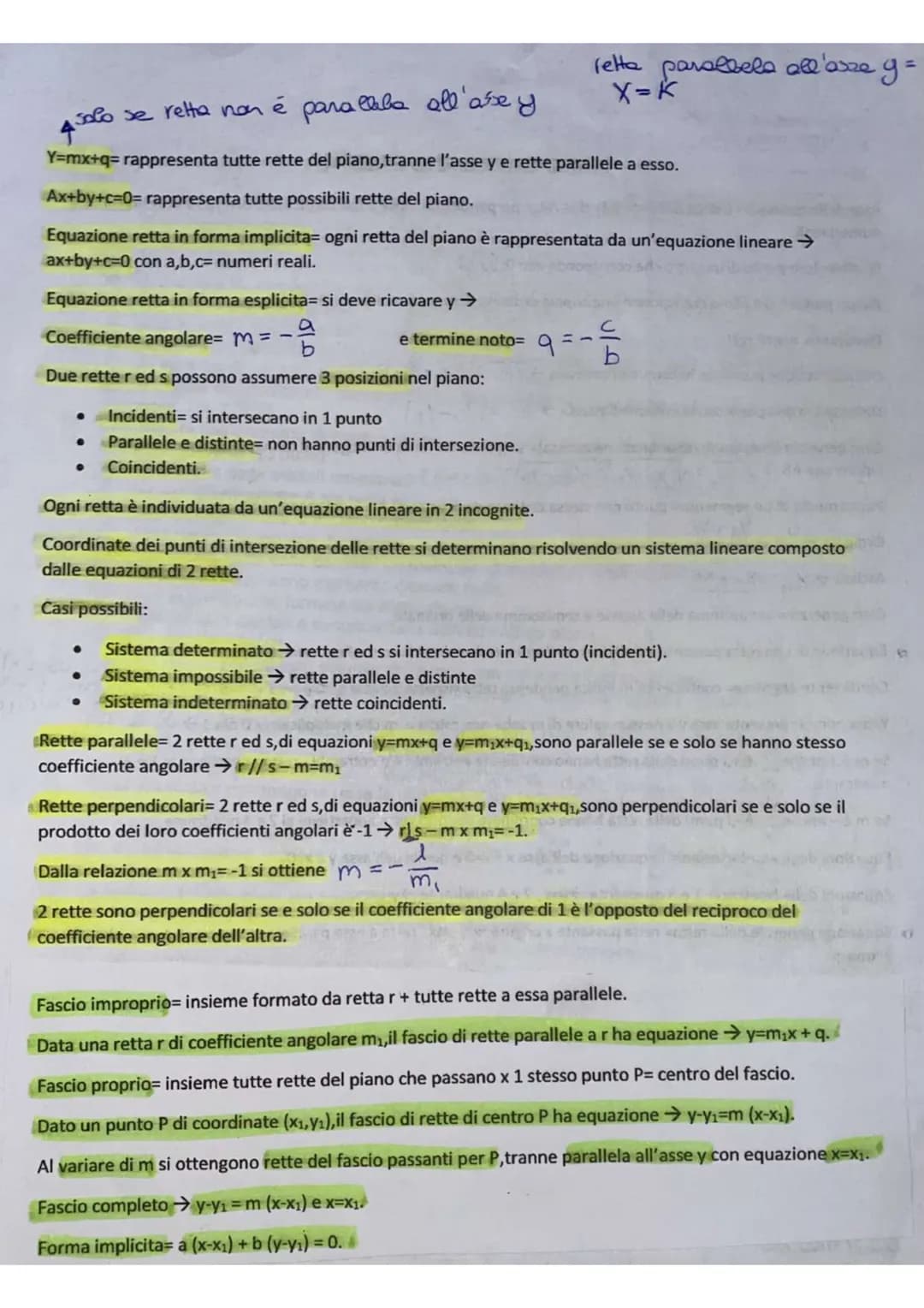 APIANO CARTESIANO E RETTA
Asse delle ascisse (x) e delle ordinate (y)= due rette perpendicolari dove è fissata un'unità di misura x rapprese