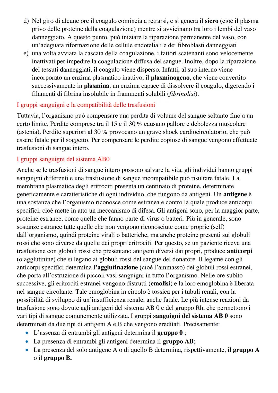 Il Sangue
Il sangue è un tessuto connettivo fluido che trasporta in tutto l'organismo, attraverso i vasi
sanguigni,
●
●
Sostanze nutritizie,