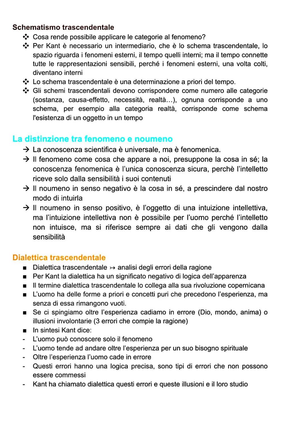 La grande luce del 1769
1. Kant vuole stabilire la differenza tra conoscenza sensibile e conoscenza
intelligibile
2. La prima è costituita d