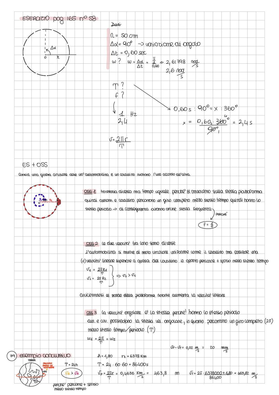 a
-ES.5
α= 120°
& RAD = ?
→ES1
MOTO CIRCOLARE UNIFORME
DEFINIZIONE
Un punto materiale si muove di moto cincolore uniforme se la sua traietto