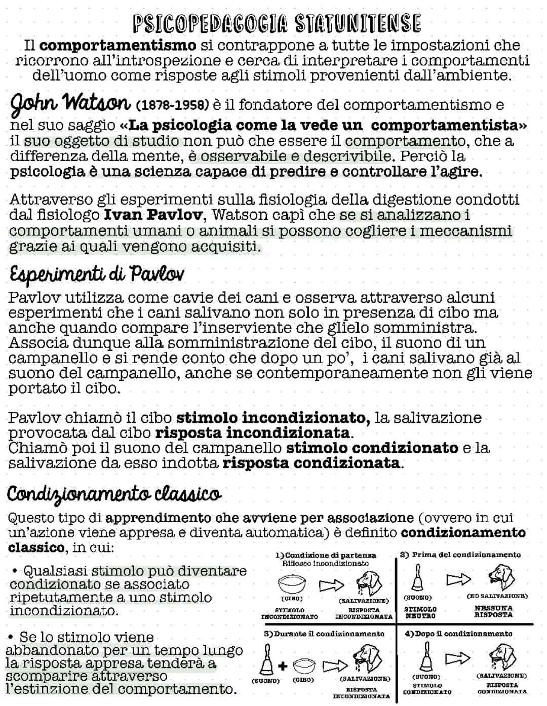 Il comportamentismo e il Cognitivismo  (Watson, Pavlov, Skinner ) -  ( Bruner, Vygotskij, Gardner) 