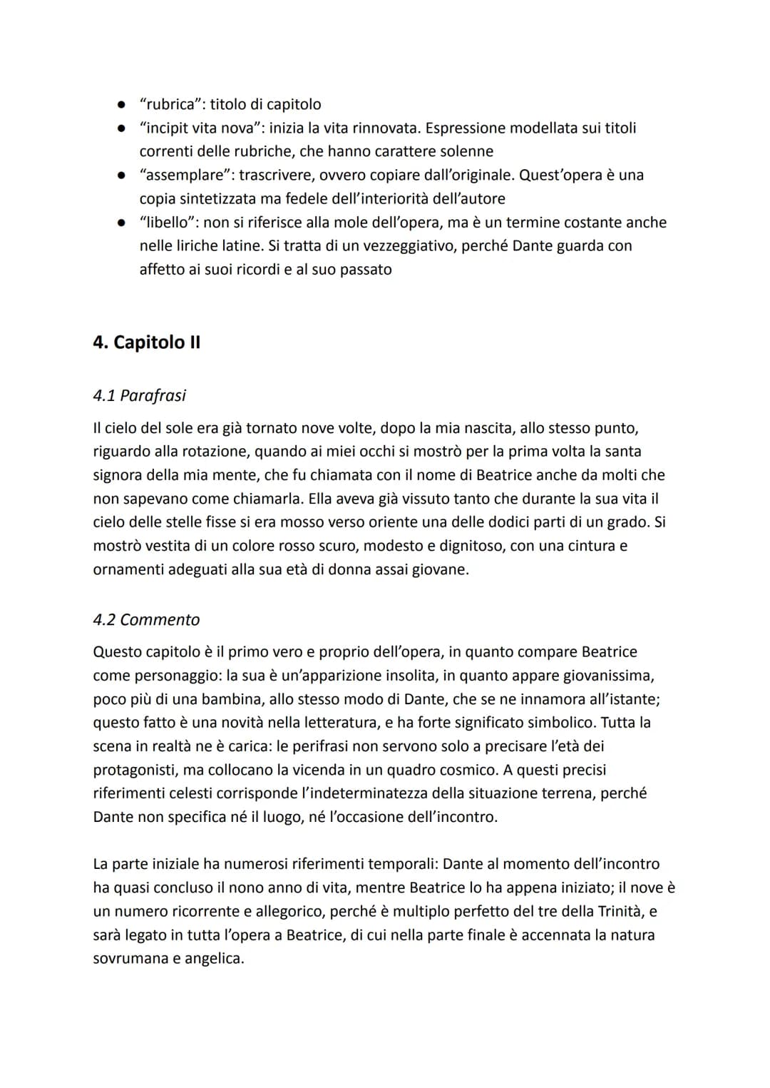 3. Il proemio
Vita Nova, Dante Alighieri
3.1 Commento
Il primo paragrafo è il proemio dell'opera, in cui Dante illustra i motivi per cui ha
