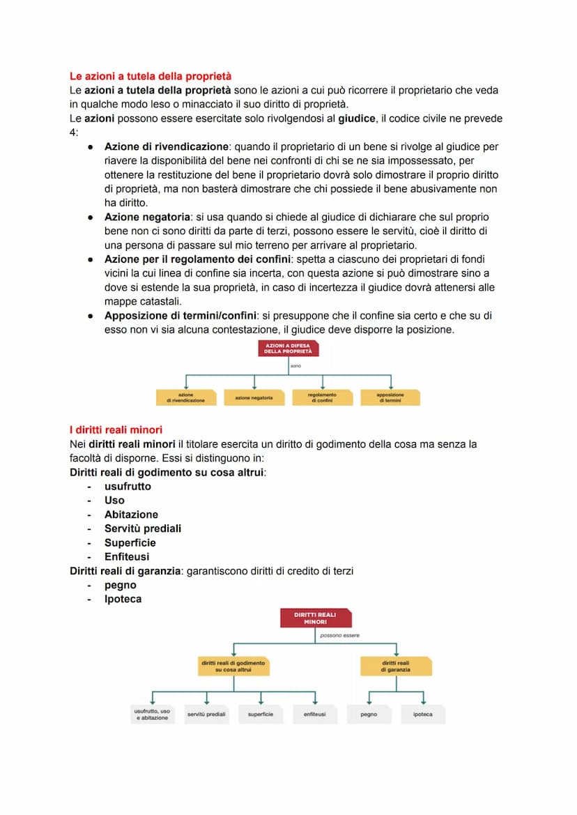 La proprietà e i diritti reali di godimento
I diritti reali in generale
I diritti reali sono diritti che hanno per oggetto una cosa. Il più 