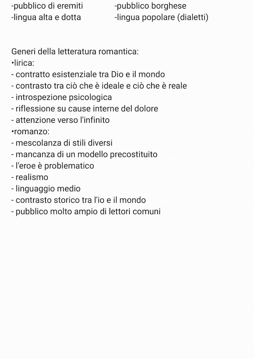 Romanticismo
Il romanticismo è un movimento che nasce in Germania nel 1798.
Il romanticismo italiano inizia nel 1816.
I caratteri del romant