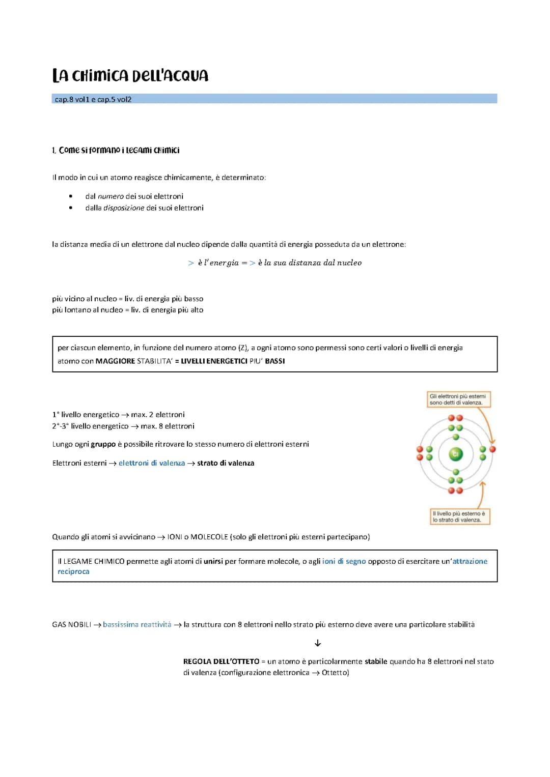 la chimica dell'acqua + biomolecole (carboidrati, lipidi, proteine...)