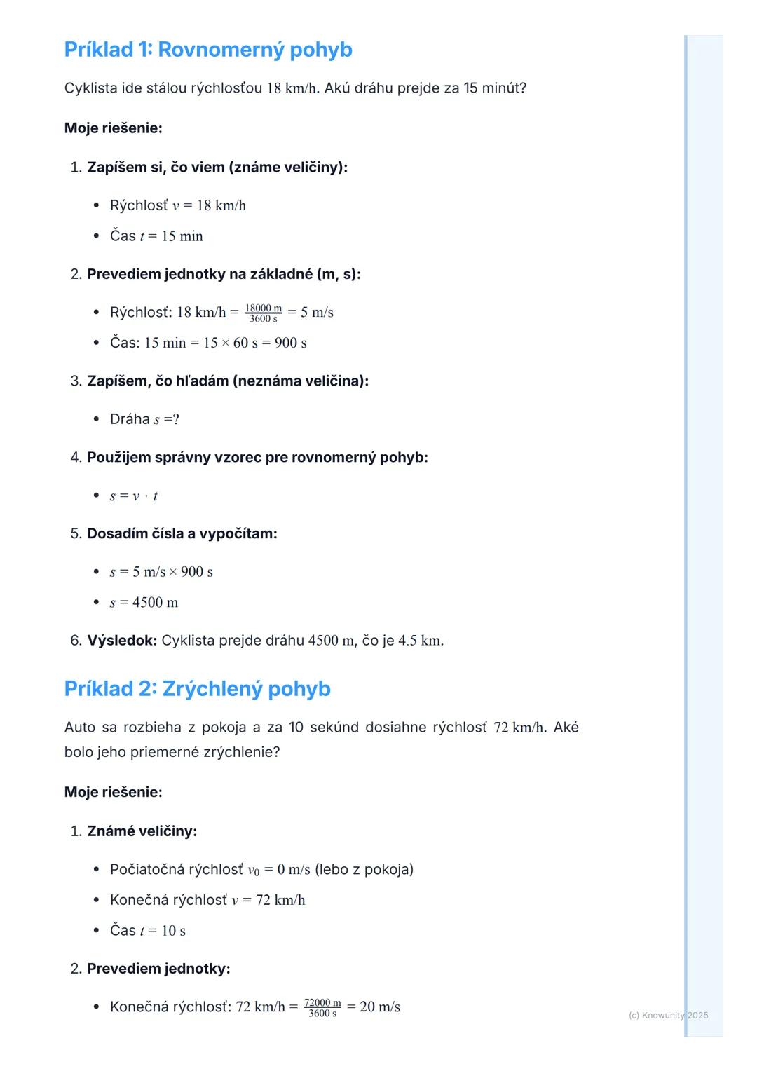 # Kinematika pohybu

## 1. Prehľad kinematiky pohybu

Kinematika pohybu je časť fyziky, ktorá sa zaoberá popisom pohybu telies.
To znamená, 