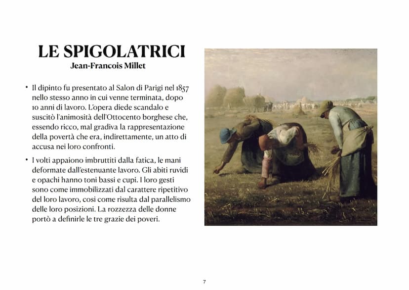 REALISMO
Movimento artistico che ha come obiettivo la rappresentazione oggettiva della realtà e in particolare la vita delle classi
sociali 