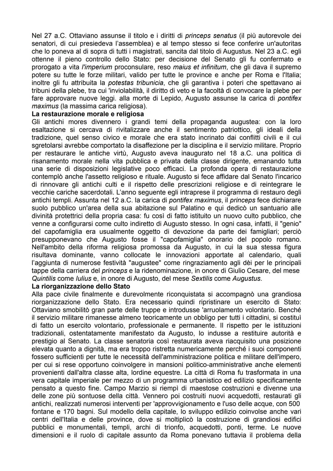 VIRGILIO
IL CONTESTO STORICO
L"età di Augusto"
Chiamiamo "età di Augusto" il periodo successivo alla battaglia di Azio (31 a.C.), che vide
i