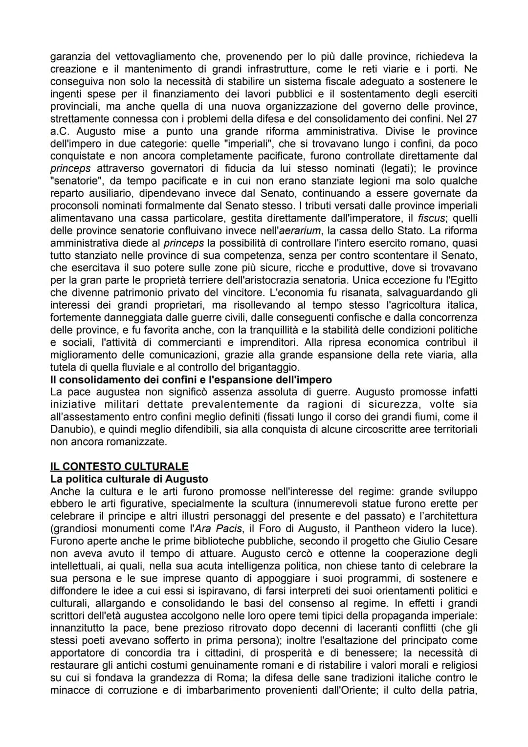 VIRGILIO
IL CONTESTO STORICO
L"età di Augusto"
Chiamiamo "età di Augusto" il periodo successivo alla battaglia di Azio (31 a.C.), che vide
i