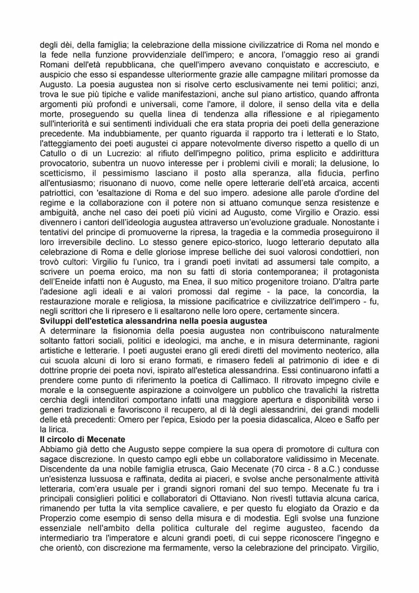 VIRGILIO
IL CONTESTO STORICO
L"età di Augusto"
Chiamiamo "età di Augusto" il periodo successivo alla battaglia di Azio (31 a.C.), che vide
i