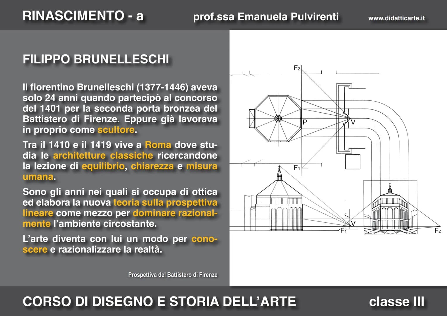 RINASCIMENTO - a
prof.ssa Emanuela Pulvirenti
11-a. PRIMO RINASCIMENTO
CORSO DI DISEGNO E STORIA DELL'ARTE
www.didatticarte.it
classe III RI