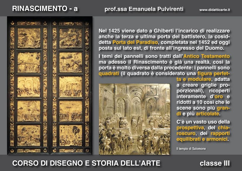 RINASCIMENTO - a
prof.ssa Emanuela Pulvirenti
11-a. PRIMO RINASCIMENTO
CORSO DI DISEGNO E STORIA DELL'ARTE
www.didatticarte.it
classe III RI