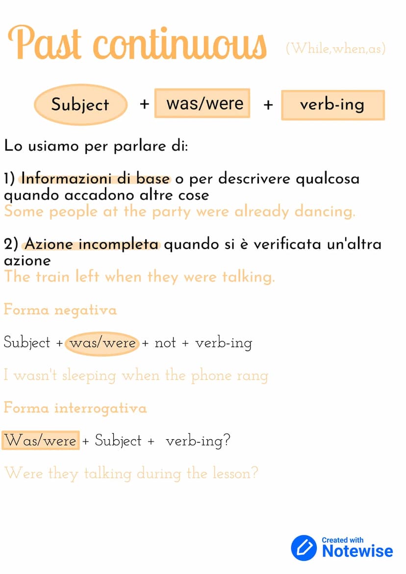 Past simple
(When,in,last_ago etc.)
Subject + past simple
verb+-ed
Lo usiamo per parlare di:
1) Azioni e situazioni completate nel passato
I
