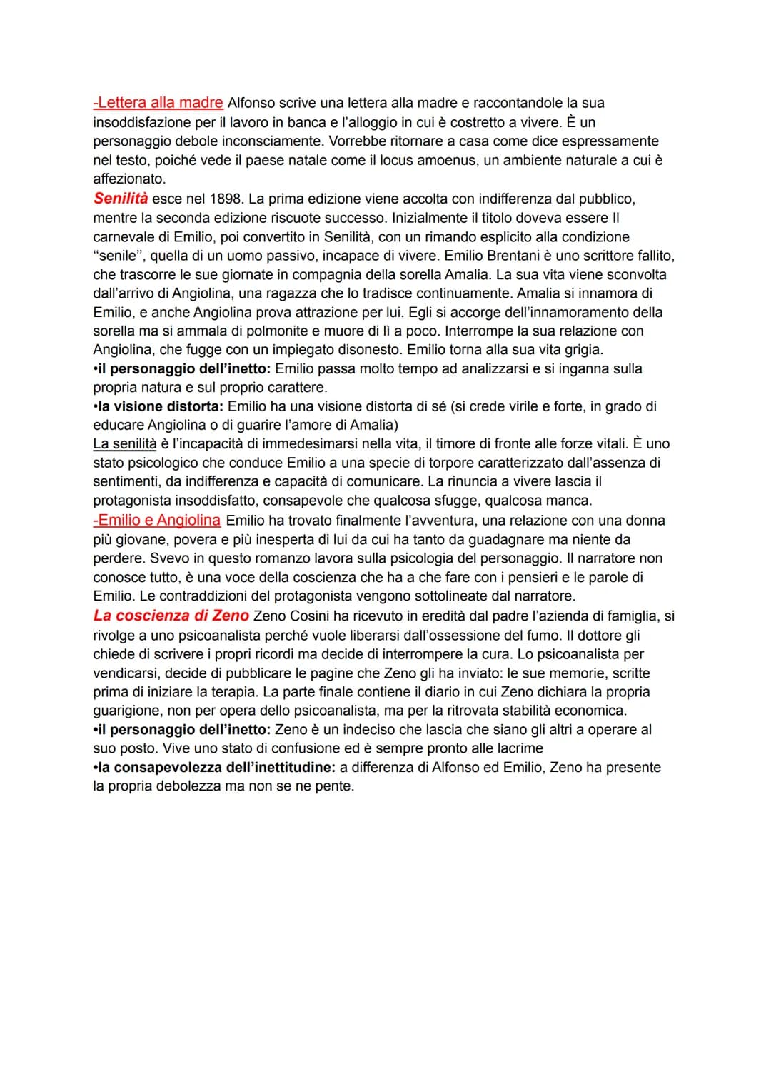 -Lettera alla madre Alfonso scrive una lettera alla madre e raccontandole la sua
insoddisfazione per il lavoro in banca e l'alloggio in cui 
