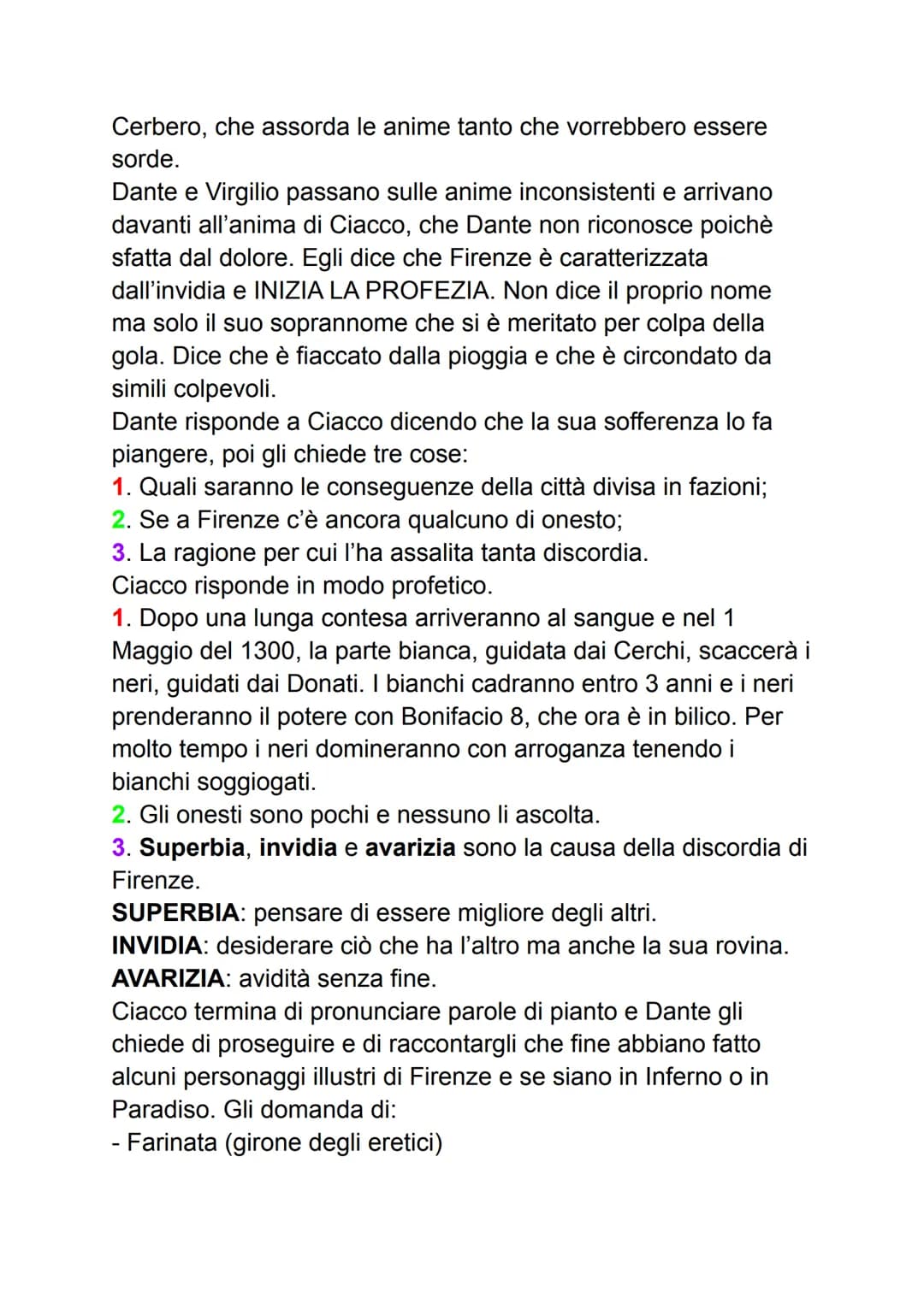Canto 6
Il canto 6 è ambientato nel 3 girone, quello dei golosi, che
sono trattati da Dante come animali. Il tema principale è quello
politi