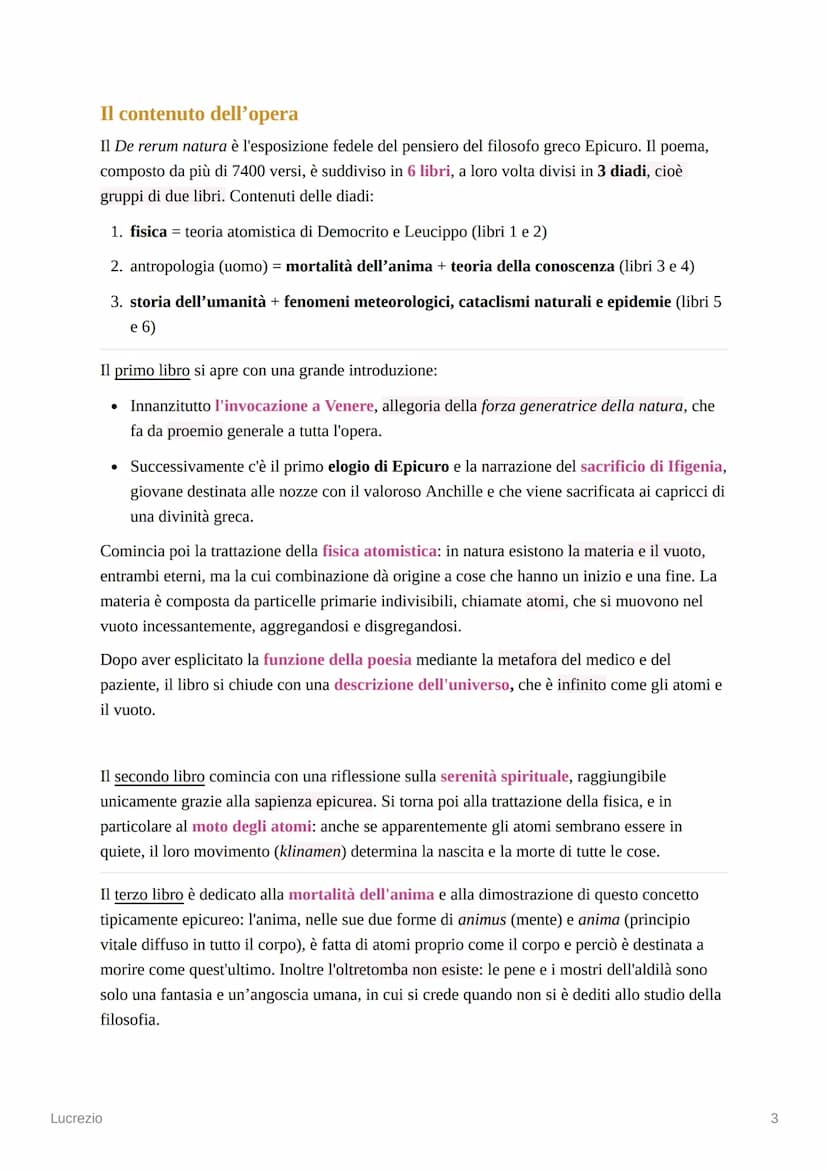 Lucrezio
Le notizie sulla vita
• Lucrezio è un personaggio molto misterioso: le notizie biografiche che lo riguardano,
infatti, sono molto i
