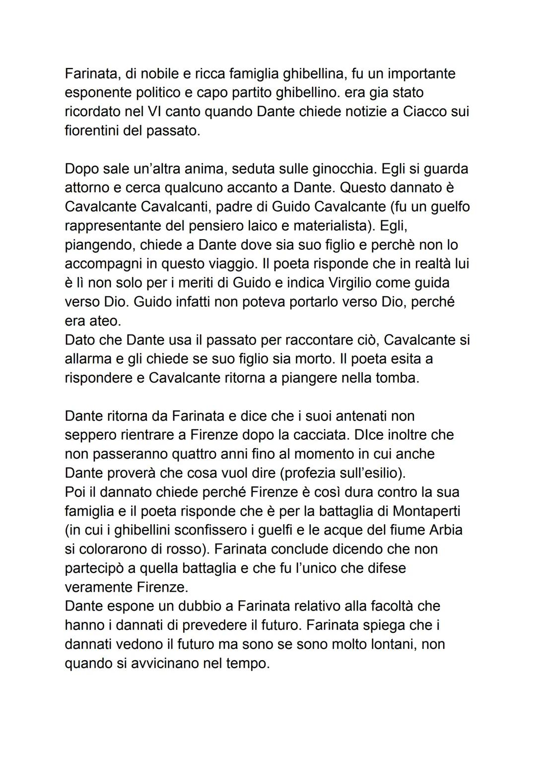- CANTO X
LUOGO: sesto cerchio
PECCATORI: eretici
PENA: giacciono in sepolcri arroventati dal fuoco
CONTRAPPASSO: per analogia: loro che sos