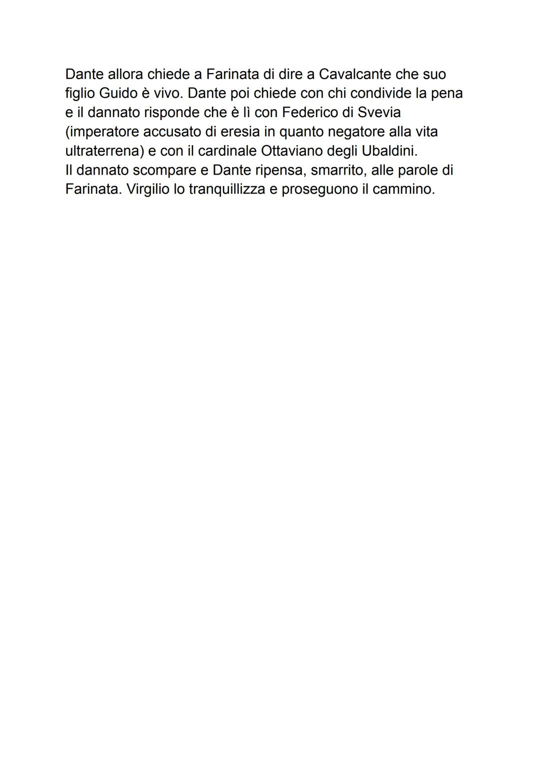 - CANTO X
LUOGO: sesto cerchio
PECCATORI: eretici
PENA: giacciono in sepolcri arroventati dal fuoco
CONTRAPPASSO: per analogia: loro che sos