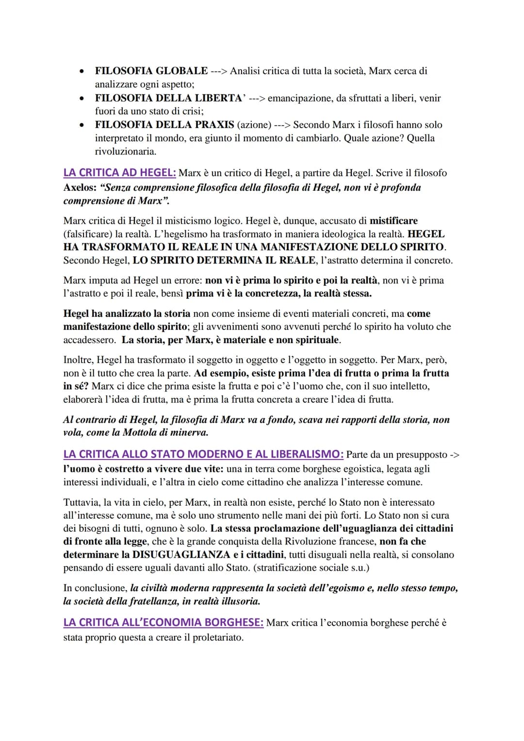 MARX
Collochiamo Marx in pieno 800, periodo in cui la scienza otteneva successi e la
tecnica continuava a progredire, in unione alla miseria