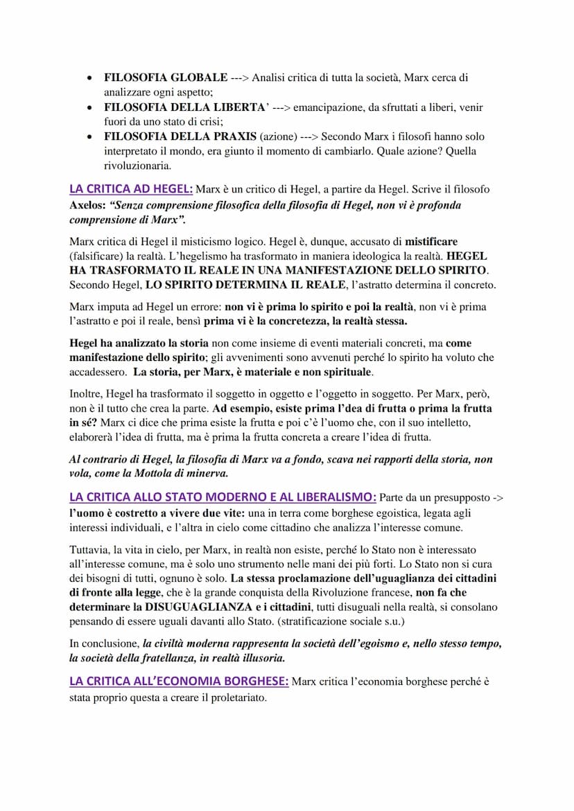 MARX
Collochiamo Marx in pieno 800, periodo in cui la scienza otteneva successi e la
tecnica continuava a progredire, in unione alla miseria
