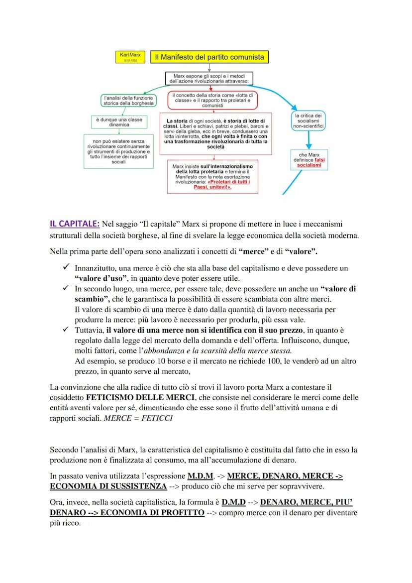 MARX
Collochiamo Marx in pieno 800, periodo in cui la scienza otteneva successi e la
tecnica continuava a progredire, in unione alla miseria