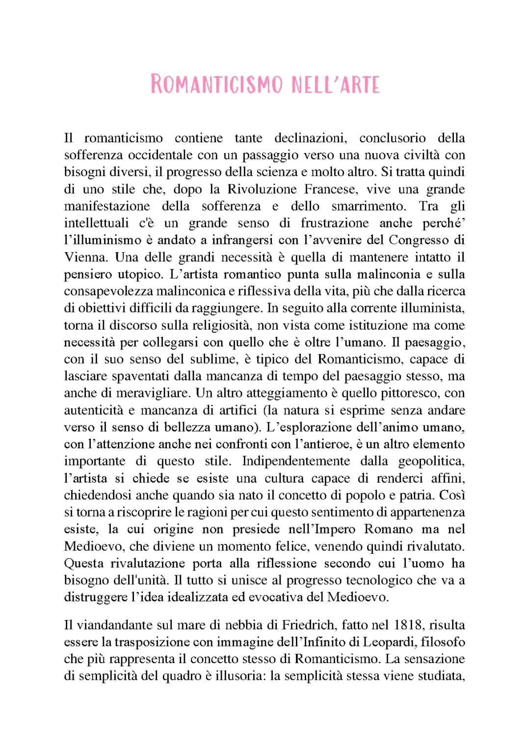 Romanticismo nell'arte 