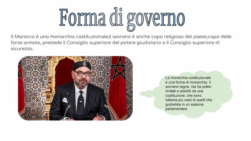 4
2-3
Il Marocco Il Marocco
Il Marocco è un paese dell'Africa
nord-orientale; confina a est e a
sud-est con l'Algeria, a Sud con il
Sahara O